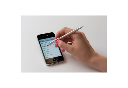 Długopis ze stali nierdzewnej z rysikiem do ekranów dotykowych
