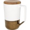 Kubek ceramiczny Tahoe na kawę i herbatę z pokrywką z drewna