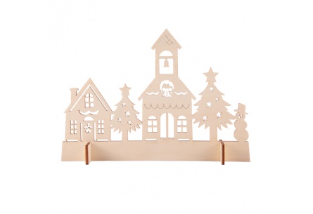 Drewniana wycinanka Xmas Town